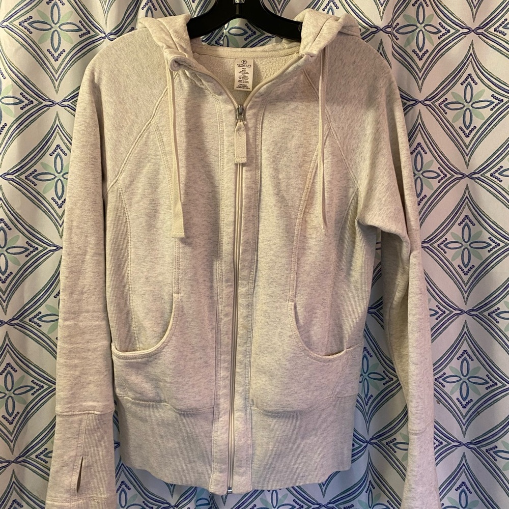 EUC 90 Degree by Reflex Women's Hoodie w/Full Zipper & Long Sleeves Thumbholes